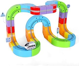 Electric Train Set, Magic Track Toy for Kids Aged 4 5 6 7 8 9, 3D Cube Track, DIY STEM Learning Toys with Infinity Train, Anti-Gravity Race Track (Advanced Edition (1 Vehicle + 34 Cubes))