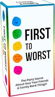 FIRST TO WORST Party Game – The Card Game About How Your Friends and Family Rank Things | Funny Ranking & Guessing Board Game for Friends & Family, Game Nights, Parties & Fun Gift Ideas