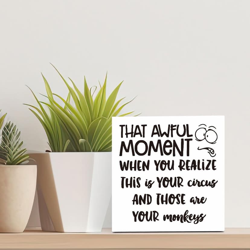 Funny Boss Gifts for Women Men, Gag Gifts Office Sign, Appreciation Gifts for Manager Coworker Employee Decor Funny Home Office Desk Decor Boss Day Gifts 5 X 5 Inch