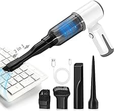 Cordless Vacuum Cleaner-Mini Air Duster, Portable Handheld Vacuum, 3 in1Dry Use Dust Buster & Air Blower for Kitchen, 6500PA Suction,Inflate/Deflate Swim Ring (White)