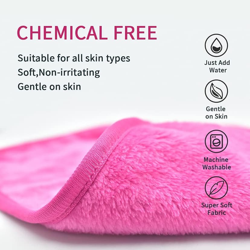 UWEME Makeup Remover Cloths 4 Count: Microfiber Reusable Fast Drying Washcloth, Face Towels for Women