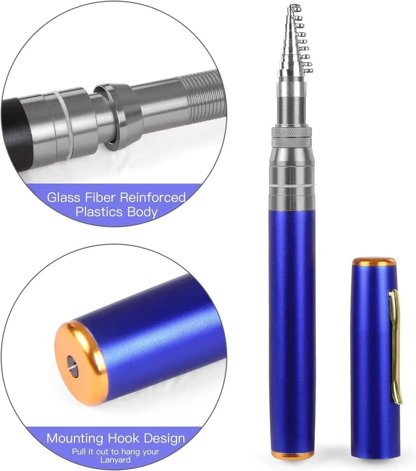 2023 Pocket Size Fishing Rod - Pen Fishing Pole and Reel Combo, Portable Telescopic Small Fishing Pole Mini Fishing Rod, Micro Collapsible Fishing Rod and Reel Combo Travel Fishing Kits