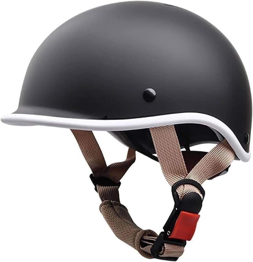 Retro Kids DOT Approved Motorcycle Beanie Helmet,2-8 Ages Low Profile Toddler Boys Girls Open Face Skull Cap ATV Half Helmet for Scooter Moped Dirt-Bike Go-Kart Bicycle