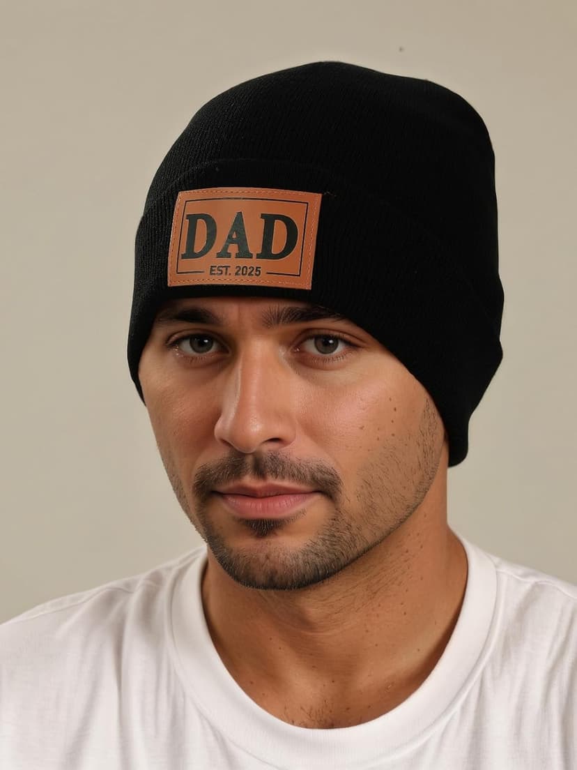 Men Gifts Worlds Best Dad Uncle Husband Leather Beanie Hat from Daughter Niece Christmas Stocking Stuffers Birthday Gifts