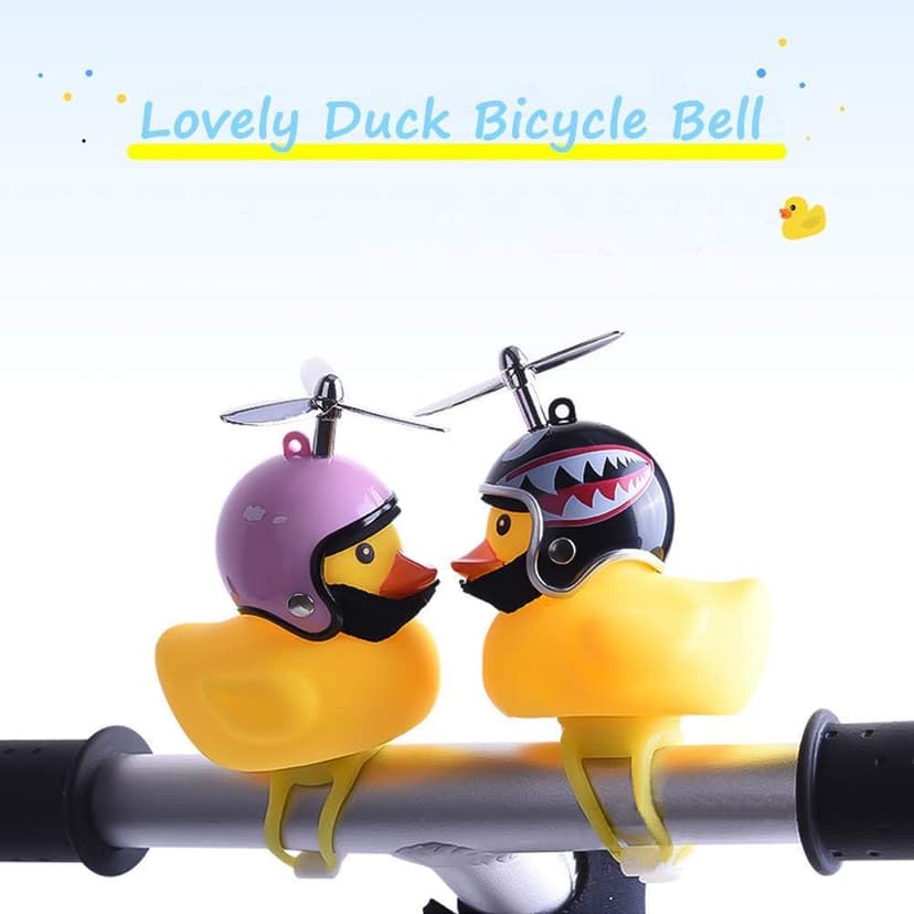 NEKRASH Duck Bike Bell, Rubber Duck Bicycle Accessories with LED Light, Cute Propeller Handlebar Bicycle Horns for Kids Toddler Children Adults Sport Outdoor B07T2HJK9K