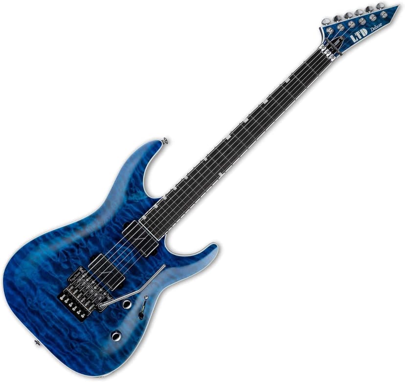 ESP LTD MH-1000 QM Electric Guitar - Black Ocean