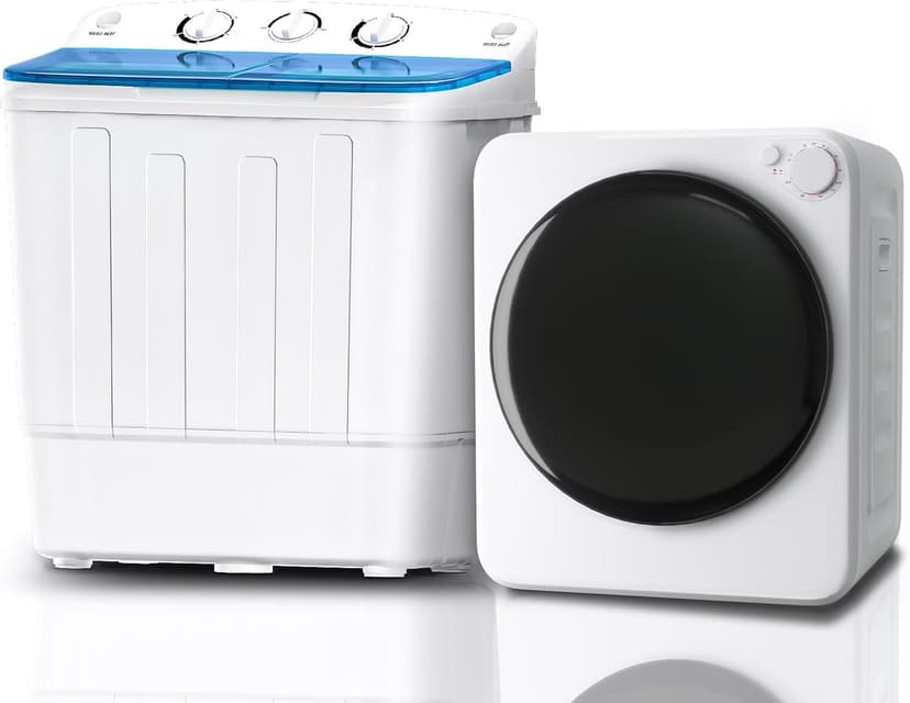 DOGHLY Portable Washer and Dryer Combo Set, 32 lbs Portable Clothes Dryers, 5 Drying Modes, 18 lbs Fully Automatic Washing Machine, Compact Washer and Dryer for Apartment, RV, Dorm