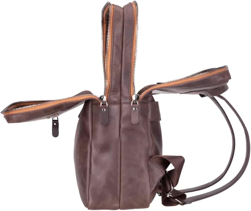 TORONATA Osceola Genuine Leather Laptop Backpack for Men & Women, Handmade Leather Backpack Fits 16 Inch Laptop (Dark Brown)