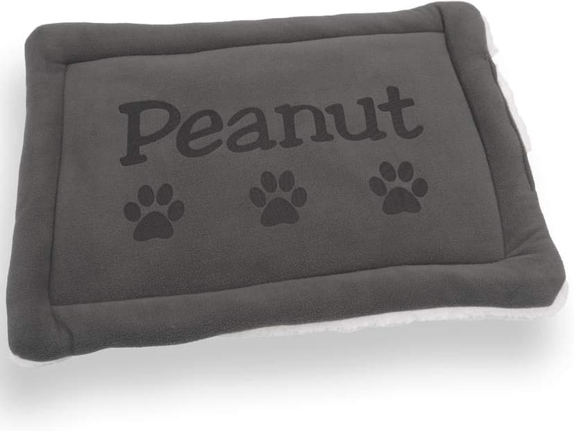 Custom Catch Personalized Dog Mat - Gift for Crate Cushion, Puppy Sleeping Blanket, Kennel Bed Pad - Small - S - Gray, Purple, Blue, Maroon, Beige