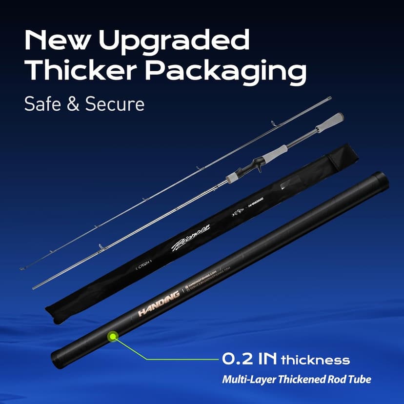 HANDING Pioneer Bass Fishing Rod Versatile Spinning & Casting Rod with Medium Power Moderate Fast Action EVA Handle for Largemouth Smallmouth Walleye