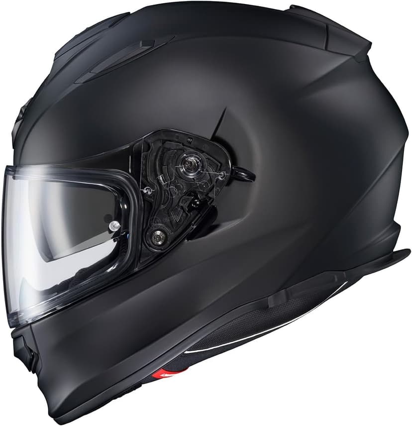ScorpionEXO Ryzer Full Face Motorcycle Helmet with Pinlock Ready Shield with Integrated Speaker Pockets DOT ECE Approved Solid (Matte Black - X-Large)