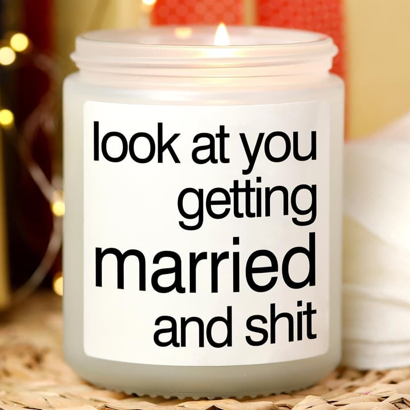 Wedding Gifts for Couples 2025, Funny Bridal Shower Gifts Personalized Lavender Scented Candles Bride Bridesmaid Proposal Custom The Bride to be 2025