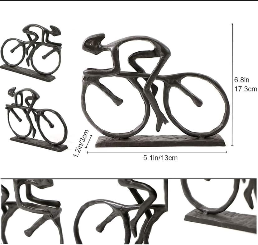 Cast Iron Art Sculpture Home Decoration Statue for The Bicycle Enthusiast Metal Figurine Art Home Décor for Runner Sportsman Cyclist Bicycle Enthusiast (4# Cyclist) B07QDYFNB8