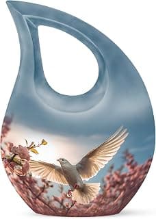 Dove Funeral Tiny Urn for Ashes, Memorial Gifts for Male & Female, Burial for Human Ashes, Tear Drop Cremation Urn for Brother & Sister, 3 Inch Keepsake B0FBWXDBQD