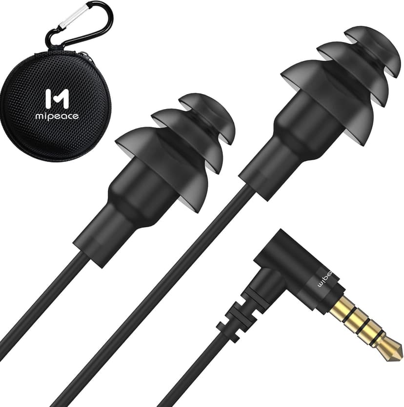 MIPEACE Work Earbuds Headphones, Ear Plug Headphones for Work-Noise isolating Earbuds Earphones for Industrial Safety Construction(Black)