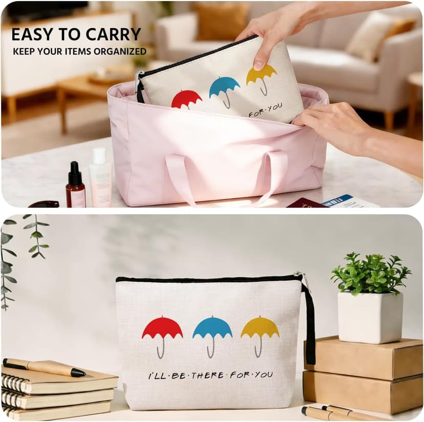 Friends TV Show Christmas Wedding Birthday Gift for Friend, BFF Sister - I'LL be There for YOU Friends Jztco Bestie Gifts for Women Makeup Bag, Friendship Gifts for Women B09NK25NXW