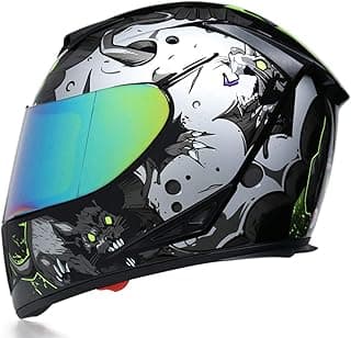Full Face Motorcycle Helmet, DOT Approved, ABS Shell, Multi-Design Graphic Racing Helmet for Men Women