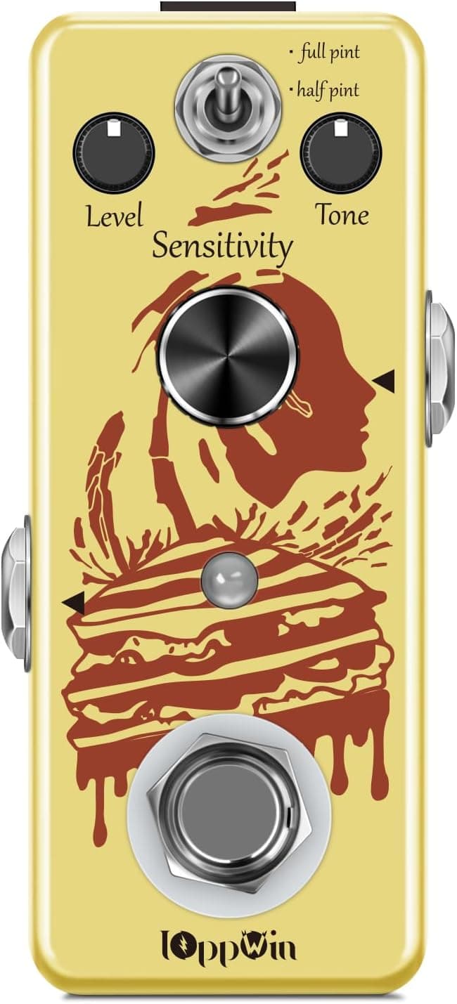 IOppWin COMP Optical Compressor Pedal - Classic Smooth Dynamics Control, Preserves Transients, Metal Enclosure, True Bypass for Guitar/Bass