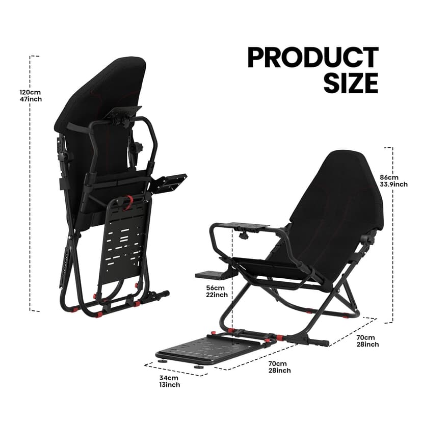 RACGTING Racing Simulator Cockpit for G29/G920/G923, Foldable & Adjustable Racing Seat for Thrustmaster T300RS/248/T-GT II, Fanatec CSL DD/GT DD Pro/ClubSport DD/DD+, MOZA R5, SIMAGIC Alpha Mini
