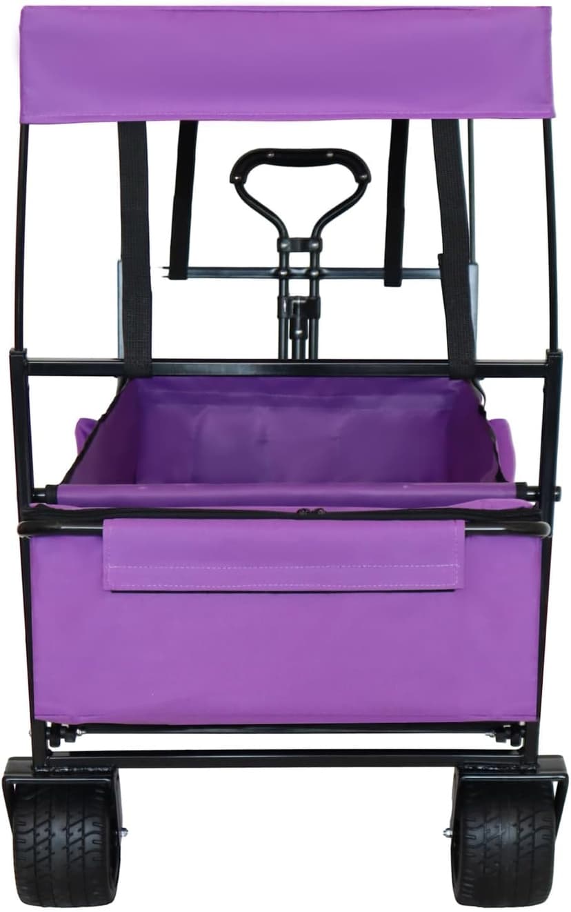 480Lbs Collapsible Wagon with Canopy Steel Large Capacity Camping, Shopping, Sports, Garden Outdoor-Ready