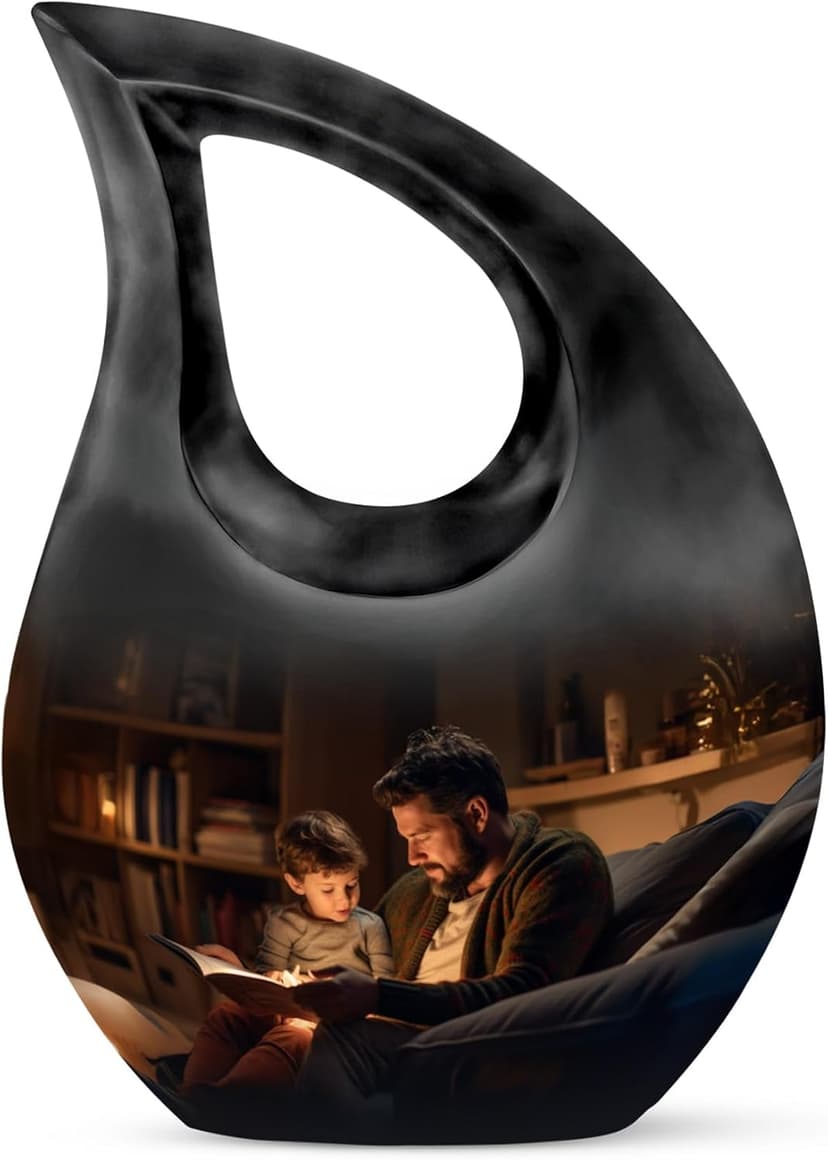 Dad & Son Funeral Tiny Urn for Ashes Adult Male, Drop Keepsake Cremation Burial Urns for Human Ashes, Handcrafted Cremains Containers, Handcrafted Funeral Tiny Memorial Gifts, 3 Inches B0FG372JF2