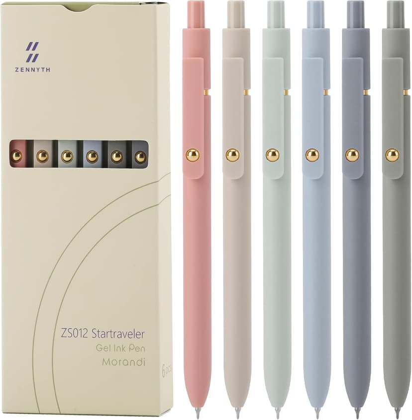 Ddaowanx Gel Pens, 6 Pcs 0.5mm Quick Dry Black Ink Pens Fine Point Smooth Writing Pens, Cute Office School Supplies Gifts for Women