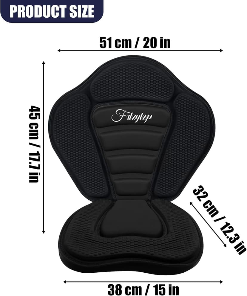 Thickened Kayak Seats - Premium Shockproof Seats with Back Support for Kayaking, Canoeing, Fishing, Paddle Boarding - Comfort, Versatility and Extra Storage