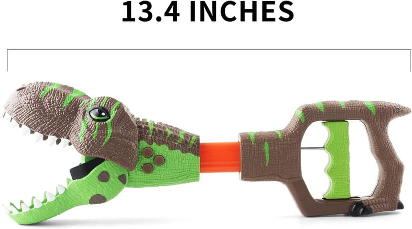 DINOBROS Dinosaur Chomper Toys for Kids with 3 Roar Sounds and Light Jurassic Dinosaurs Grabber Claw T-Rex Reacher Robot Hand Pincher Dino Snapper