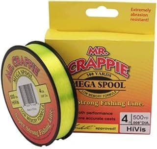 Lew'sLews Fishing, Mr. Crappie Mega Spools, Clear, 4 lb