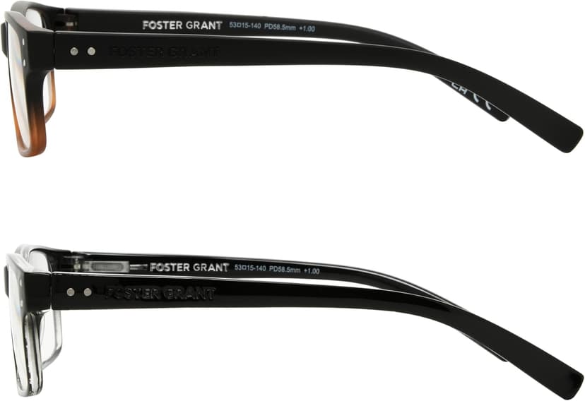 Foster Grant mens Rowan 2-pack Reading Glasses Square Reading Glasses