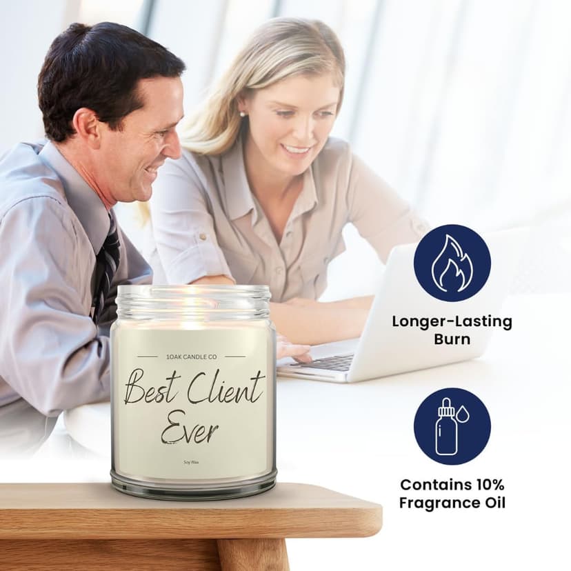 1OAK Client Candle - Appreciation Gifts for Clients - Thank You Client Gifts for Corporate Women, Men, Hairdresser, Lawyer, Realtor, Real Estate Agent, Paralegal, Attorneys - Vanilla Scented Candles B0BH8ZVMQL