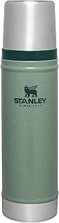 Stanley Classic Legendary Vacuum Bottle 20 oz | Wide Mouth with Leakproof Cup Lid | Keep Drinks Hot or Cold | Packable for Travel | Insulated Stainless Steel Thermos | BPA-Free | Hammertone Green