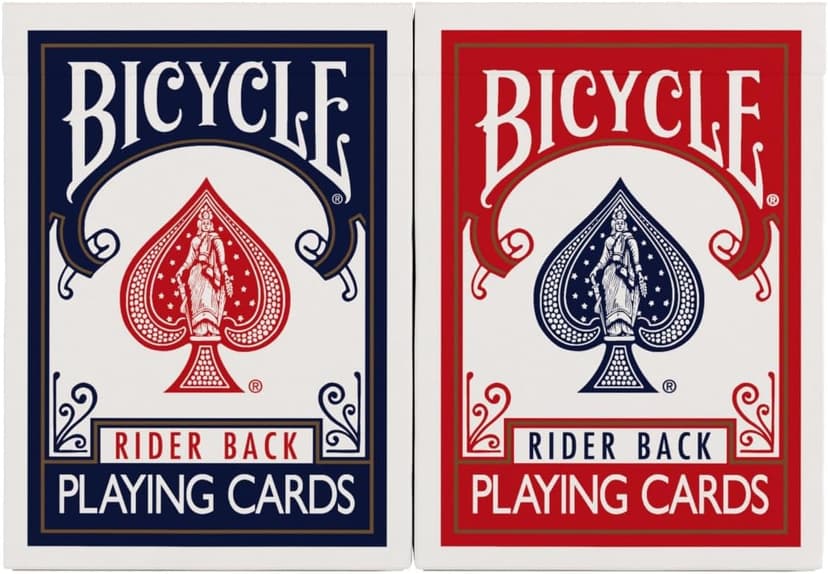 Bicycle Rider Back Playing Cards, Standard Poker Size Deck of Cards, Red & Blue (2 Pack), Classic Cards for Poker, Blackjack, Family Game Night & Card Games, Fun for All Ages