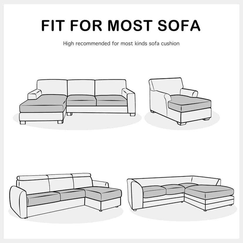 Yates Home Couch Covers for Sectional Sofa L Shape PU Leather Cushion Slipcover Water-Proof Elastic Chaise Seat Cover Protector Slip Cover for Settee Seater Replacement in Living Room(XXL, Chocolate