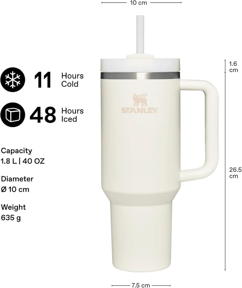 Handle and Straw | 3-Position Lid | Cup Holder Compatible for Travel | Insulated Stainless Steel Cup | BPA-Free STANLEY Quencher H2.0 Flow State Tumbler, 30 oz, Ash B0CJZF9XZZ
