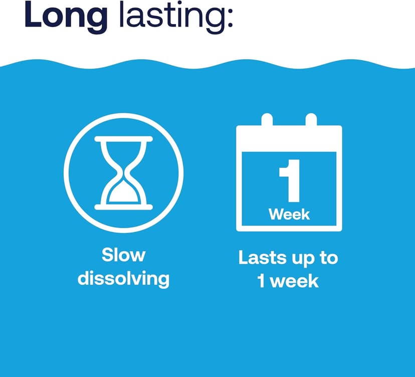 HTH 42049 Pool Care 1" Chlorine Tabs, Swimming Pool Sanitizer with Added Clarifier - Eliminates Bacteria & Algae, Makes Water Clean & Crystal Clear, Sanitizes & Protects - Slow Dissolving, 1.5 lbs