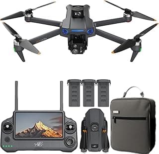 professional drone s with camera for adults 4K Video long range ,3-Axis Gimbal EIS 8K Camera drone with7.2'' HD Touch Screen on controller, 5G GPS Brushless Motor, Built-in Obstacle Avoidance 360 ,with Airdrop, 3 Batteries (black)