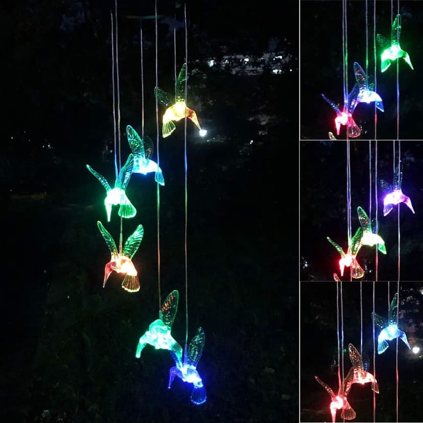 Hummingbird Solar Chimes,Unique Birthday Gifts for Women/Mom/Grandma,Best Idears Grardening B07TLHZJ31
