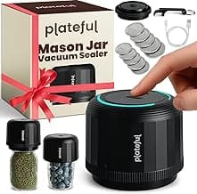 Plateful Electric Mason Jar Vacuum Sealer Kit (Lids Included) For Wide Mouth And Regular Mouth Jars, Portable Jar Vacuum Sealer, Canning Machine Food Storage, Includes Lids, Opener, Charger