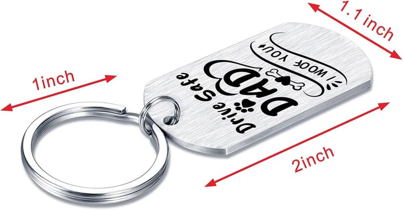 Alotozo Dog Dad Gifts for Men - Christmas Gifts from Dogs to Daddy - Drive Safe Dad Keychain - From Puppy to Daddy Stocking Stuffer - Dog Lover Gift for Father