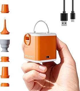 Portable Air Pump for Inflatables, 2400mAh Ultra Powerful Mini Air Mattress Pump with Camping Light, 4.5kPa Electric Air Pump Camping Gear for Pool Float, Air Mattress,Vacuum Storage Bags