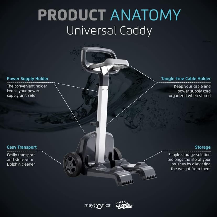 Dolphin Genuine Accessory — Universal Caddy for Any Robotic Pool Vacuum Cleaner — Easy to Transport and Store Your Dolphin Year-Round