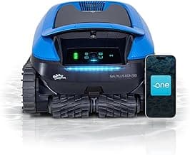 Dolphin Nautilus EON 100 Cordless Robotic Pool Cleaner Ideal for Pools up to 50 FT – Wi-Fi Connected, Wall & Waterline Scrubbing, Top-Load Filter, Smart Navigation