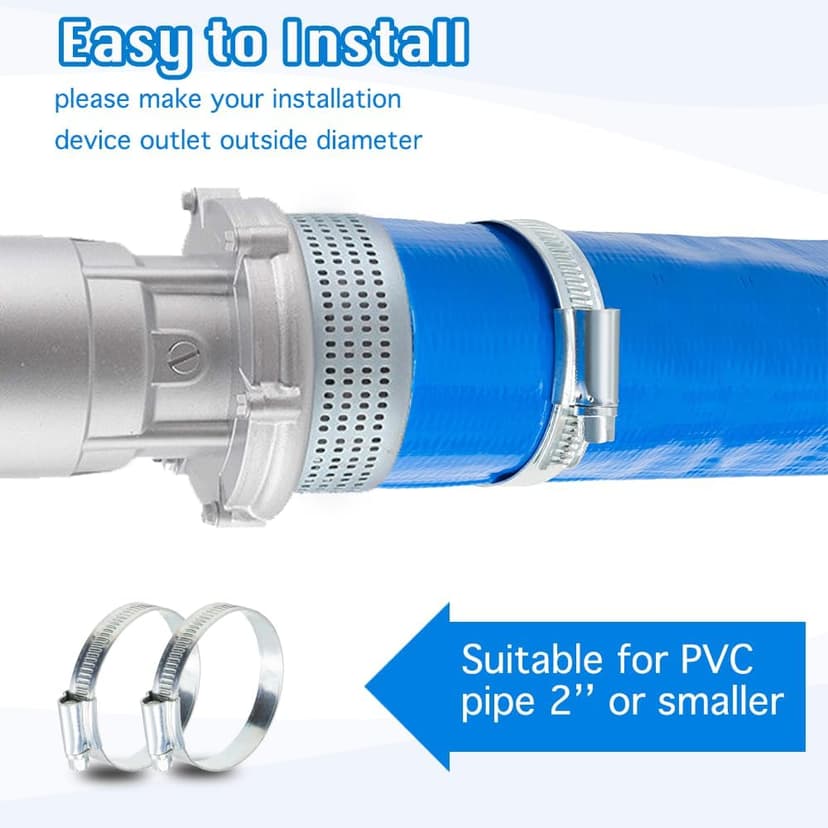 2" x100 FT, Pool Backwash Hose, Heavy-Duty PVC Hose, Lay Flat Discharge Hose, Weatherproof Burst Resistant for Water Transfer, Sump Pump, Pool Filter, Pool Drain,with 2 Clamps