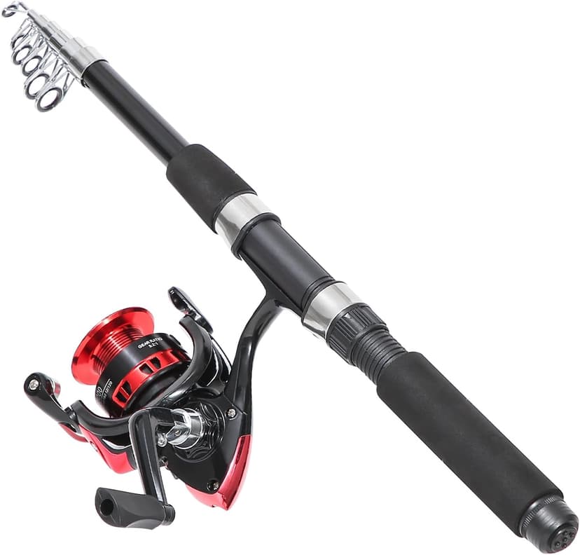 Tripquips Fishing Rod, 6.9ft 2Pcs Telescopic Fishing Rods Set, Carbon Fiber Fishing Pole, 2PCS Spinning Rod and Reel Combo with Carrier Bag Freshwater Fishing Rod and Reel Combos Kits Fishing Gear