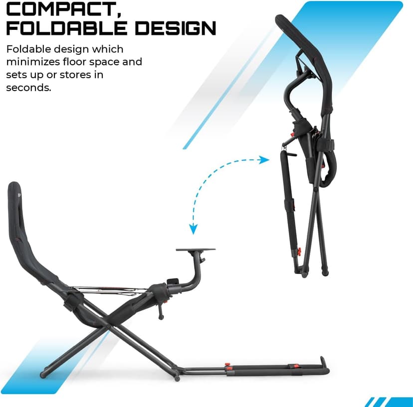 Playseat Challenge Racing Simulator Cockpit | Foldable & Adjustable | for High Performance Sim Racing | Compact & Flexible | Supports All Steering Wheels & Pedals | for PC and Console