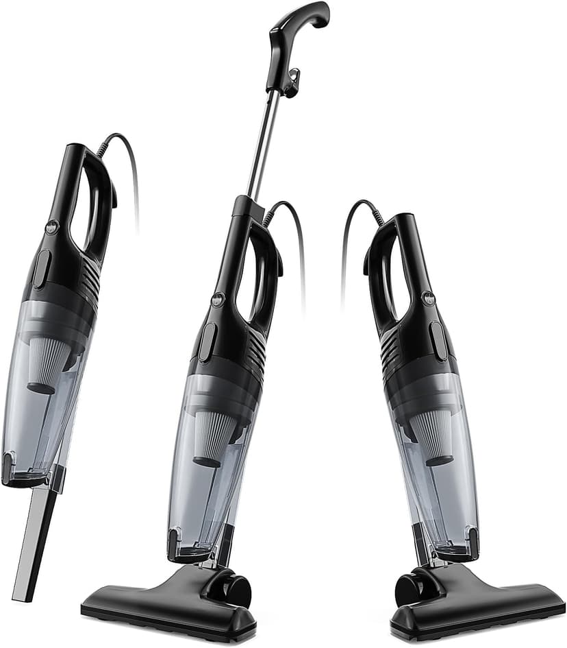 Avvnee Corded Stick Vacuum Cleaner – 15000Pa Strong Suction 600W Motor, Ultra-Light 3 lbs Design for Pet Hair, Hard Floors & Low-Pile Rugs | Includes Crevice Tool, 1L Dust Cup, 16.7ft Cord (Black)