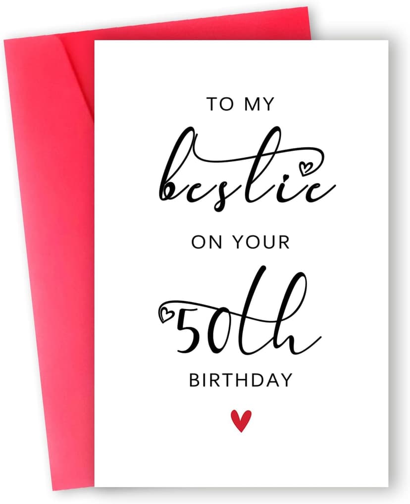 Bestie 50th Birthday Card, 50th Birthday Card for Her Women Best Friend, 50th Birthday Gifts for Sister Female Friend, To My Bestie On Your 50th Birthday