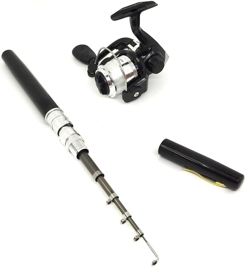 Portable Small Pen Fishing Rod And Spinning Reel Combo, 38inches Pocket Mini Fishing Kit Telescopic Fishing Pole For River Lake Reservoirs Ice And So On (Fishing Rod and Reel Combos)