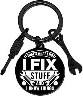 Cool Mechanic Gifts for Men Unique Maintenance Man Gifts for Him Handyman Construction Worker Carpenter Machinist Dad Keychain Thoughtful Christmas Birthday Fathers Day Presents